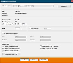 Nastavení tiskárny/plotru