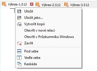Záložky výkresových souborů Záložky výkresových souborů